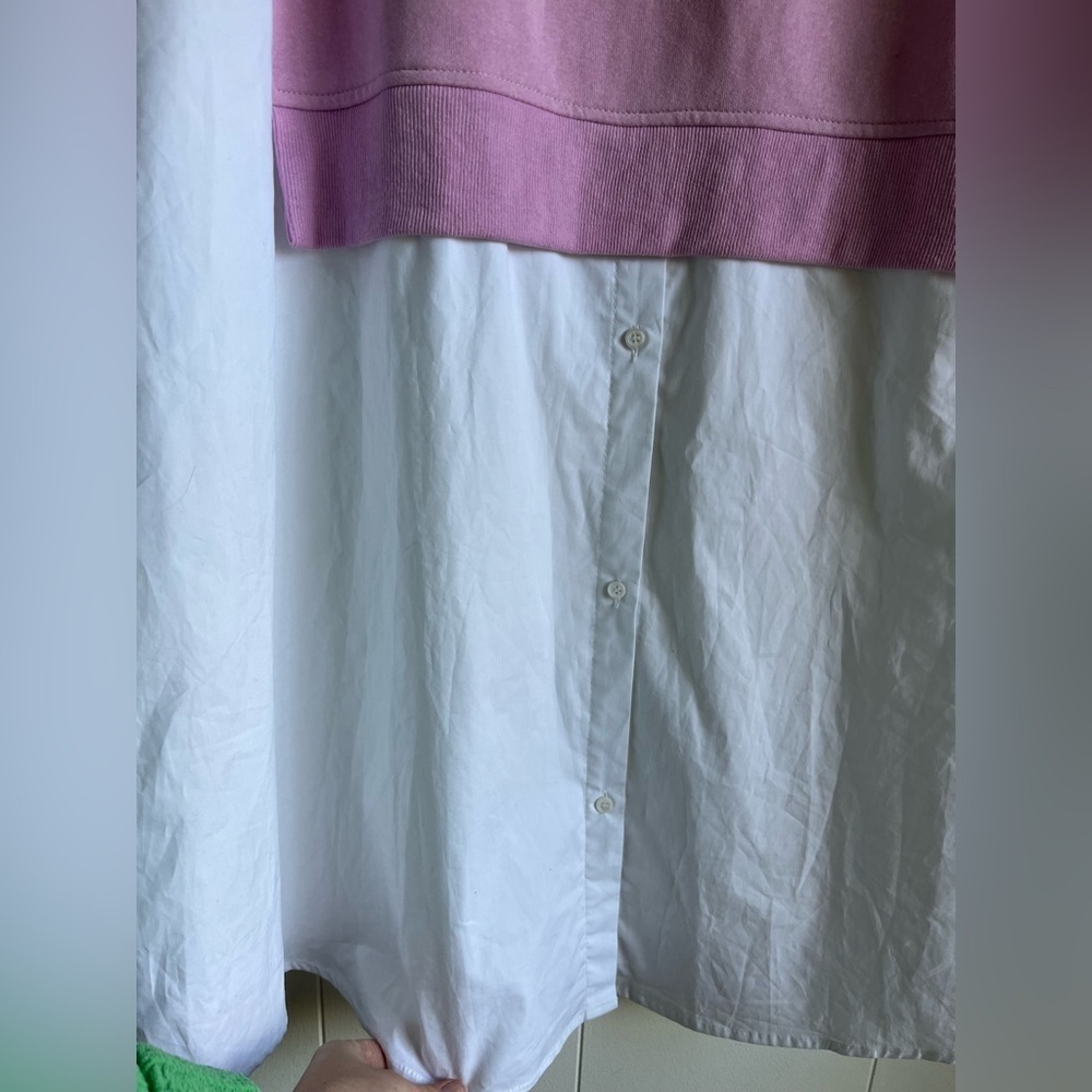 NWT English Factory Women’s Cotton Preppy Resort Pink Sweatshirt Dress Sz 2X - Picture 14 of 16